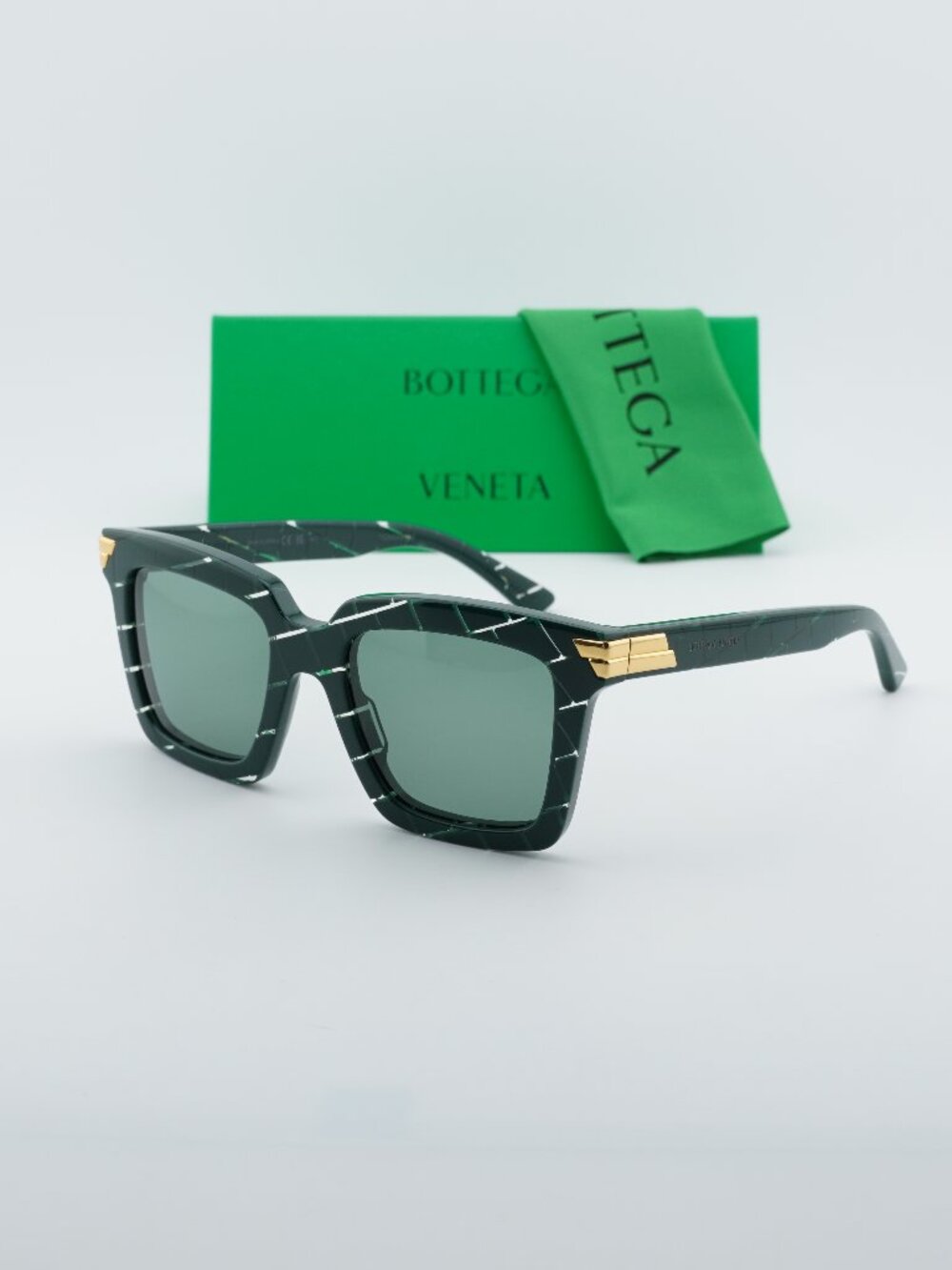 Bottega Veneta BV1005S 008 Square Sunglasses - Green